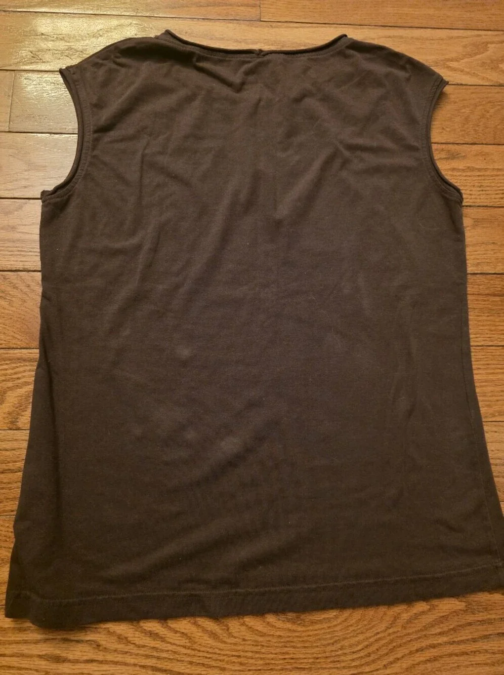 Nike Brown Sleeveless Tank with Olive Floral Vine